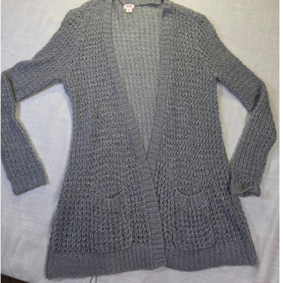 Mossimo Supply Co. Sweaters - Mossimo Supply Co Gray Open Front Textured Knit Cardigan Sweater Womens Medium